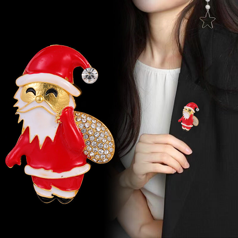 Santa Claus Brooch New Christmas Brooch Pin Niche Holiday Accessories for Women