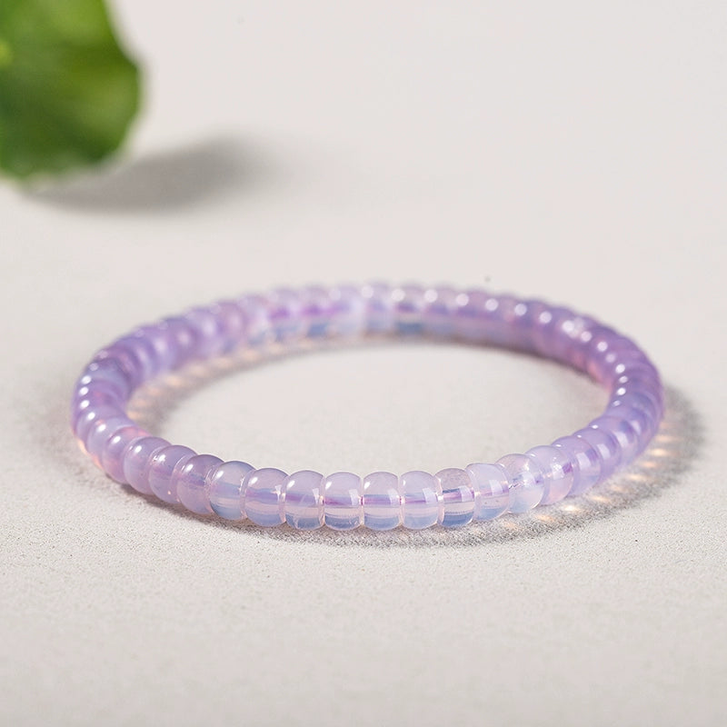 Lavender Natural High-Transparency Amethyst Straight-Cut Thin Slice Bracelet