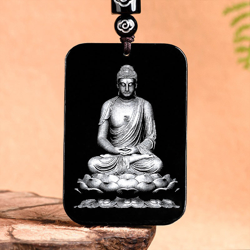 Natural Aged Black Jadeite Pendant – Eight Guardian Birth Buddhas Zodiac Statue, Unisex, Customizable Design