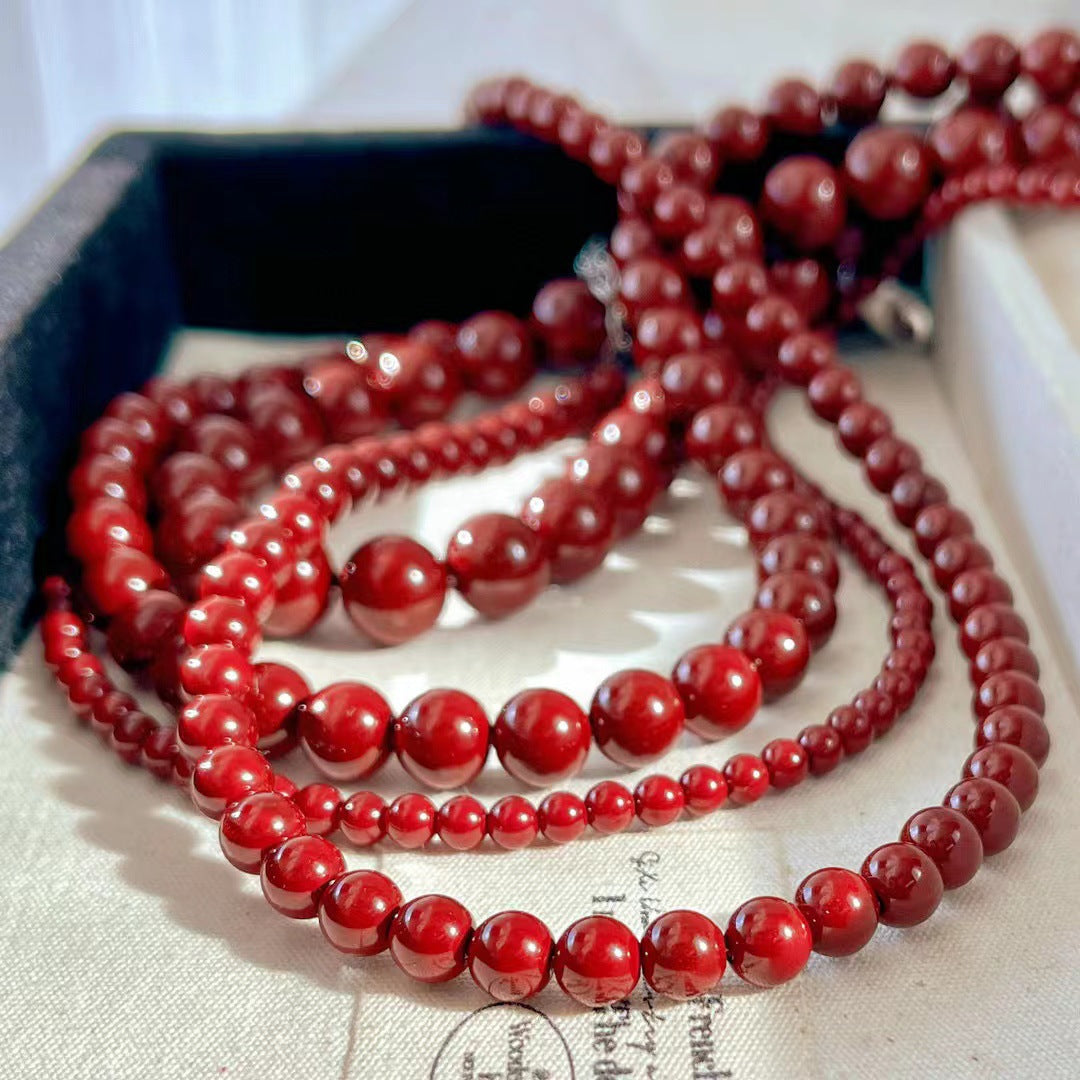 Vintage Ancora Red Style Faux Pearl Necklace High Quality Clavicle Chain Necklace