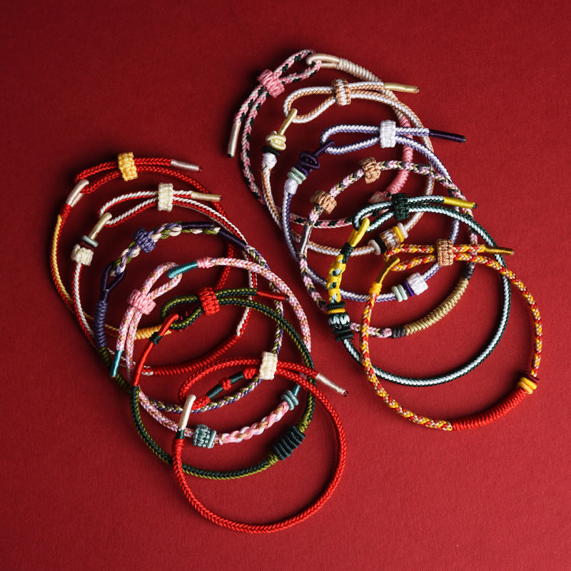 Year of the Fire Horse 2026 Twelve Flower God Handmade Red String Bracelet