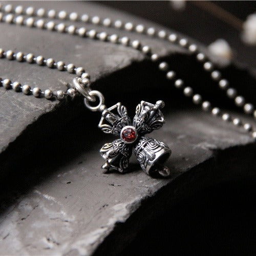 Sterling Silver Vintage Vajra Pendant for Men & Women