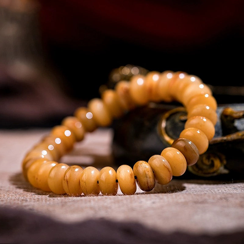 Tibetan Traditional Old Camel Bone Bracelet 12*6mm