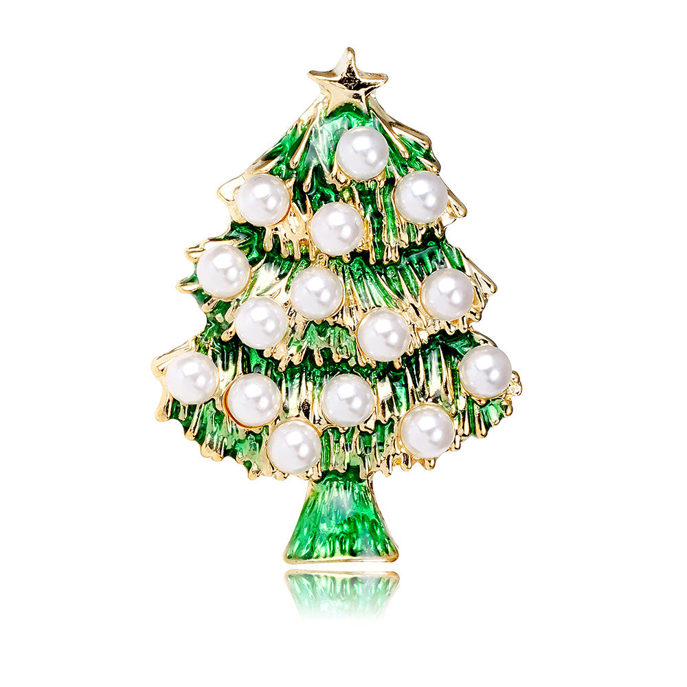 Vintage Christmas Tree Brooch Sweater Cute Cartoon Brooch Pin