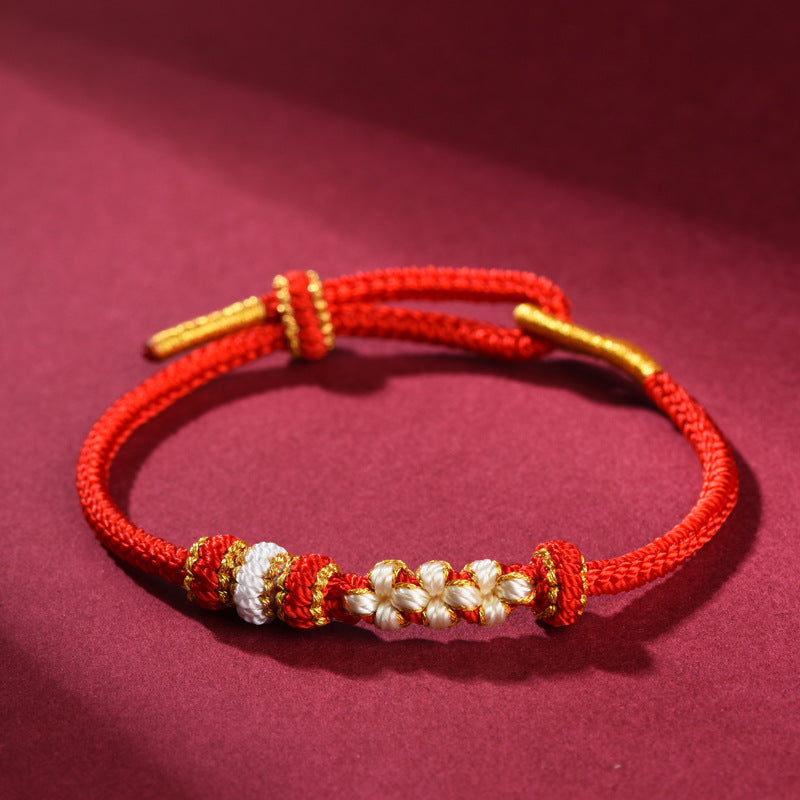 Handmade Red String Couple & Best Friend Bracelet with Double Heart Knot – Adjustable Good Luck Charm