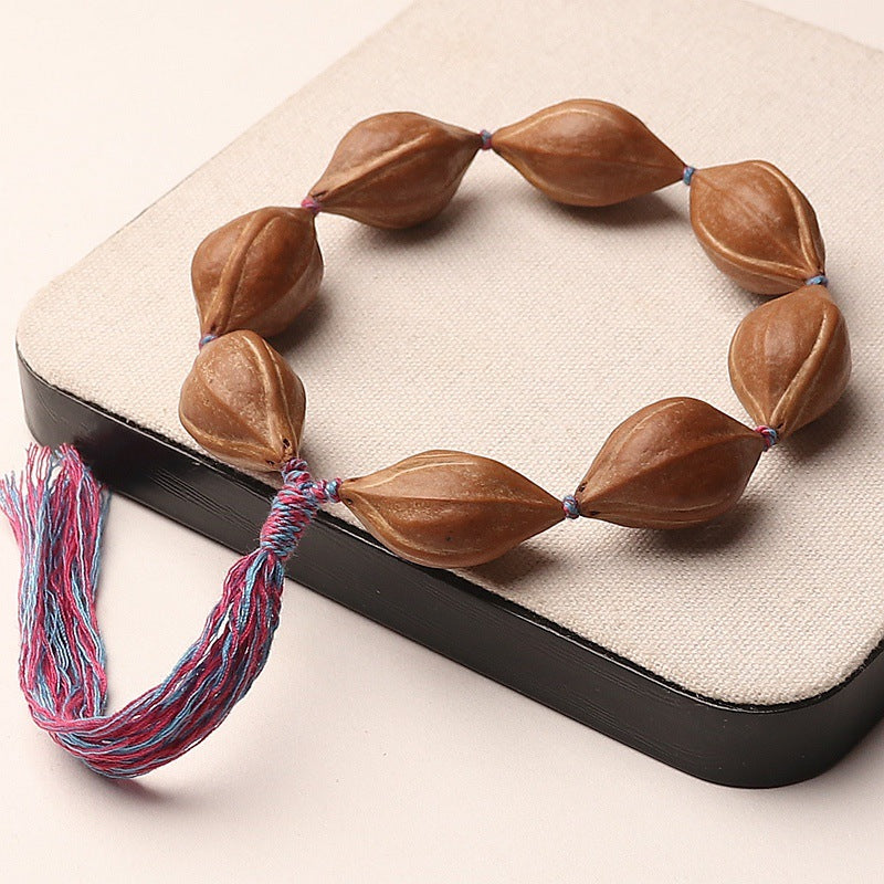 Natural Wenwan Olive Pit Iron Core Bead Bracelet