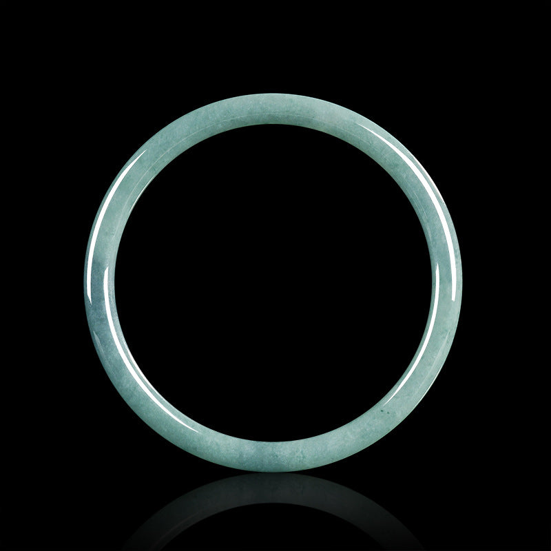 Natural Blue Water Jadeite Bangle for Women – A-Grade Jade, Elegant Round Bracelet