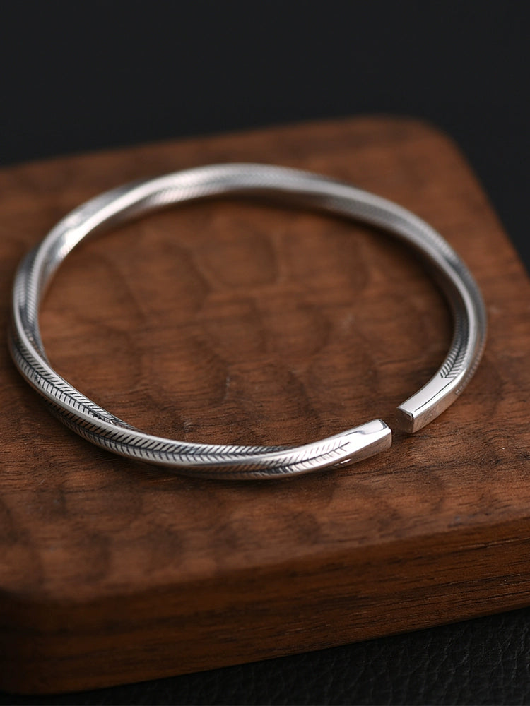 Pure Silver Mobius Loop Bracelet