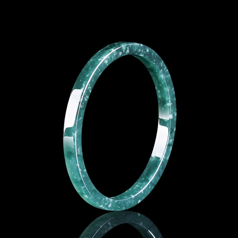 Natural A-Grade Blue Water Jadeite Square Bangle – Ice-Type Jadeite Bangle, Elegant Women’s Hand Accessory