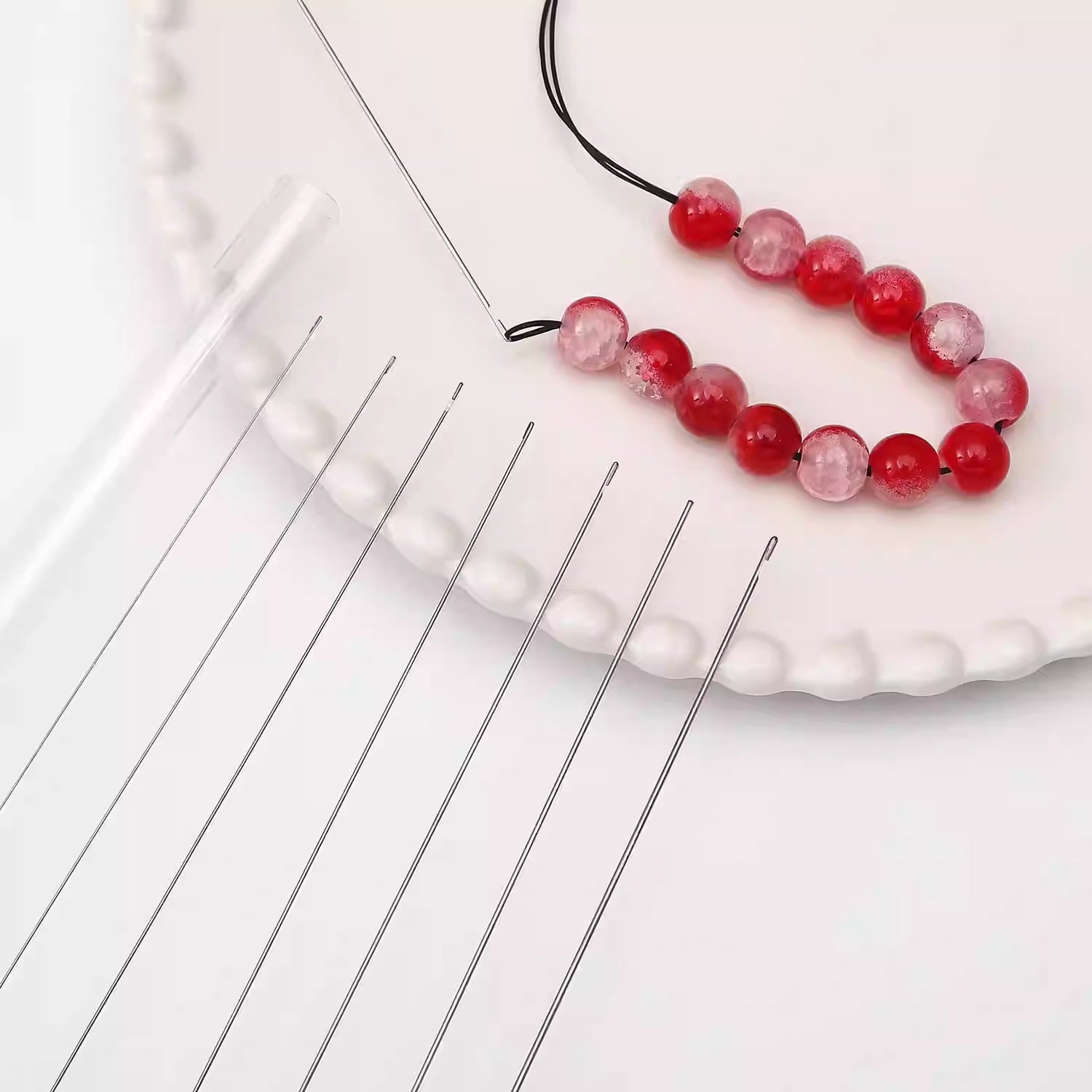 Stainless Steel Beading Needles for Jewelry Making – Ideal for Threading Crystal Bracelets, Necklaces, Embroidery & Sewing Projects