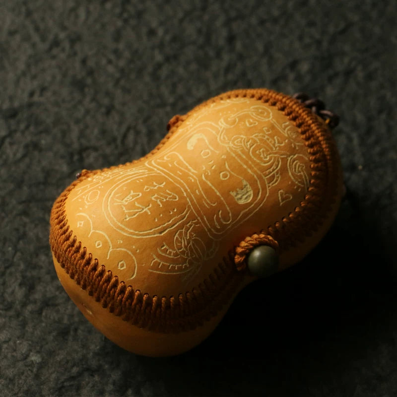 Hand-Carved Aged Gourd Storage Bag – Essential for Wenwan Collectibles