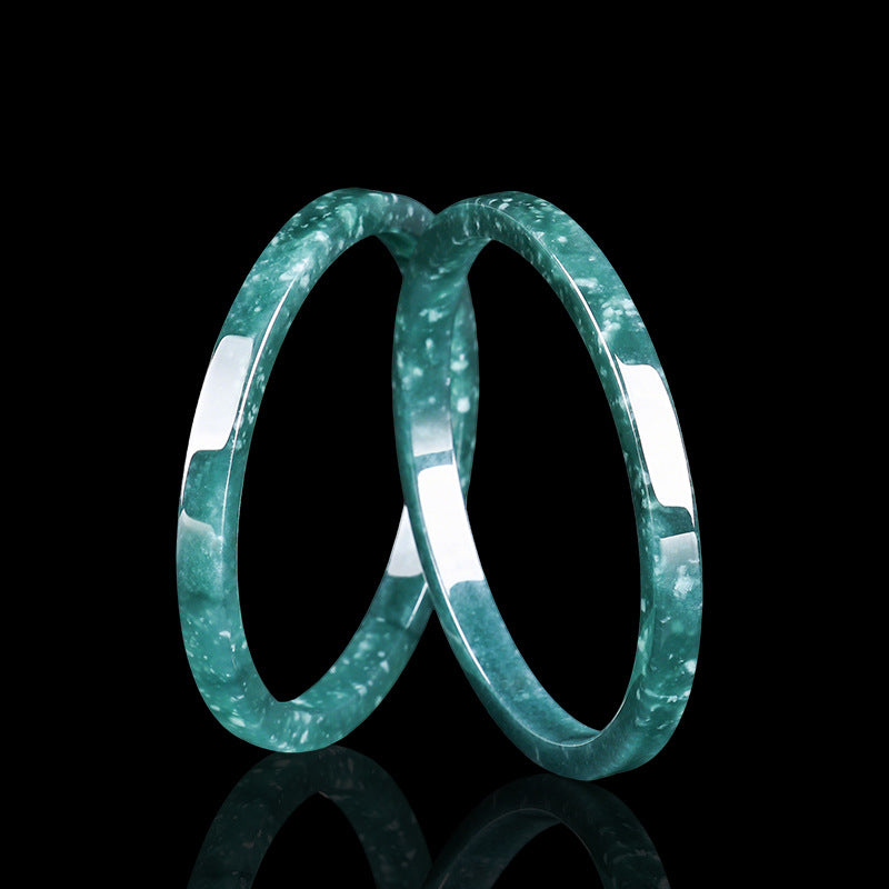 Natural A-Grade Blue Water Jadeite Square Bangle – Ice-Type Jadeite Bangle, Elegant Women’s Hand Accessory