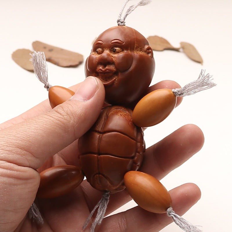 Brazilian Large Olive Pit Wenwan Hand-Carved Collectible