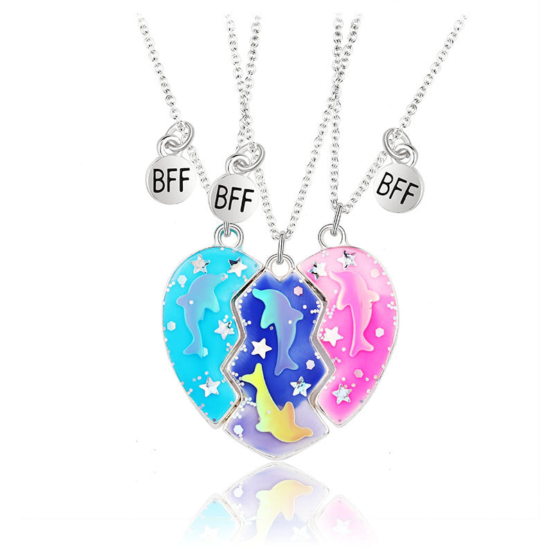 Good Friend Dolphin Magnet Necklace Set for Kids