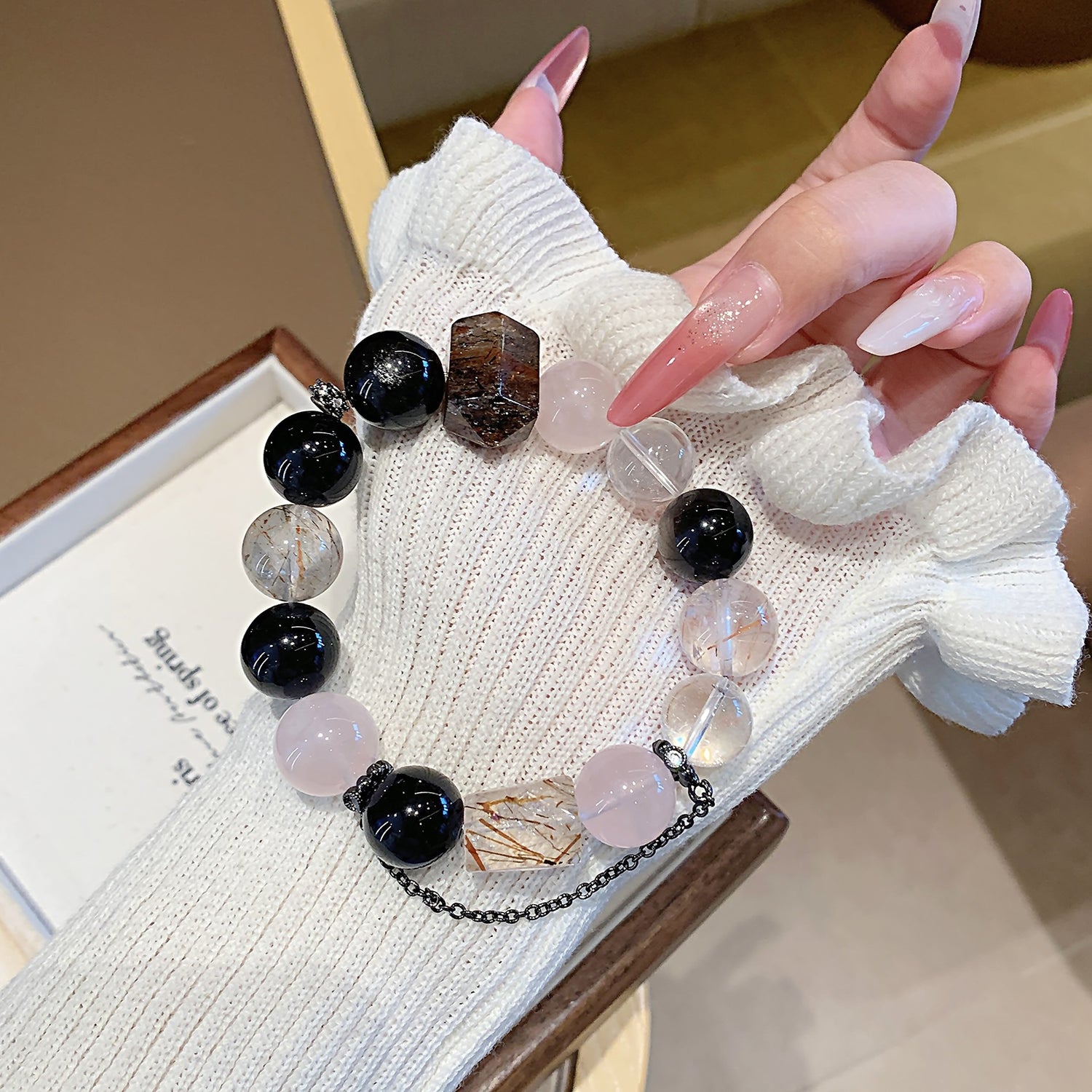 Natural Multi-Gemstone Rose Quartz Bracelet – DIY Customizable Design