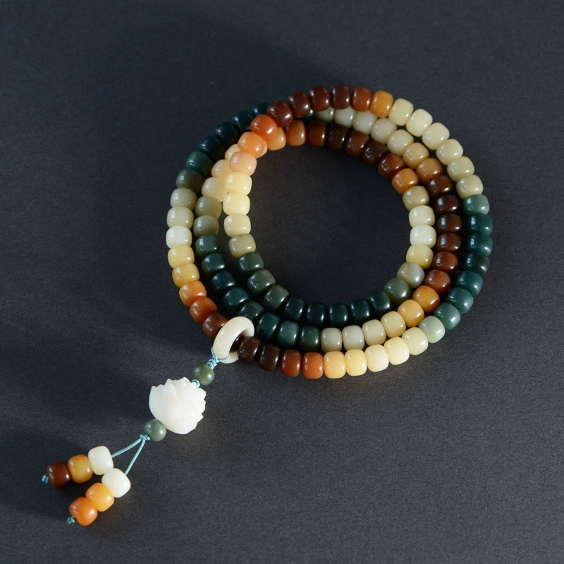 Bodhi Bracelet 108 Mala Beads Candy Gradual Change Color Lotus Bracelet