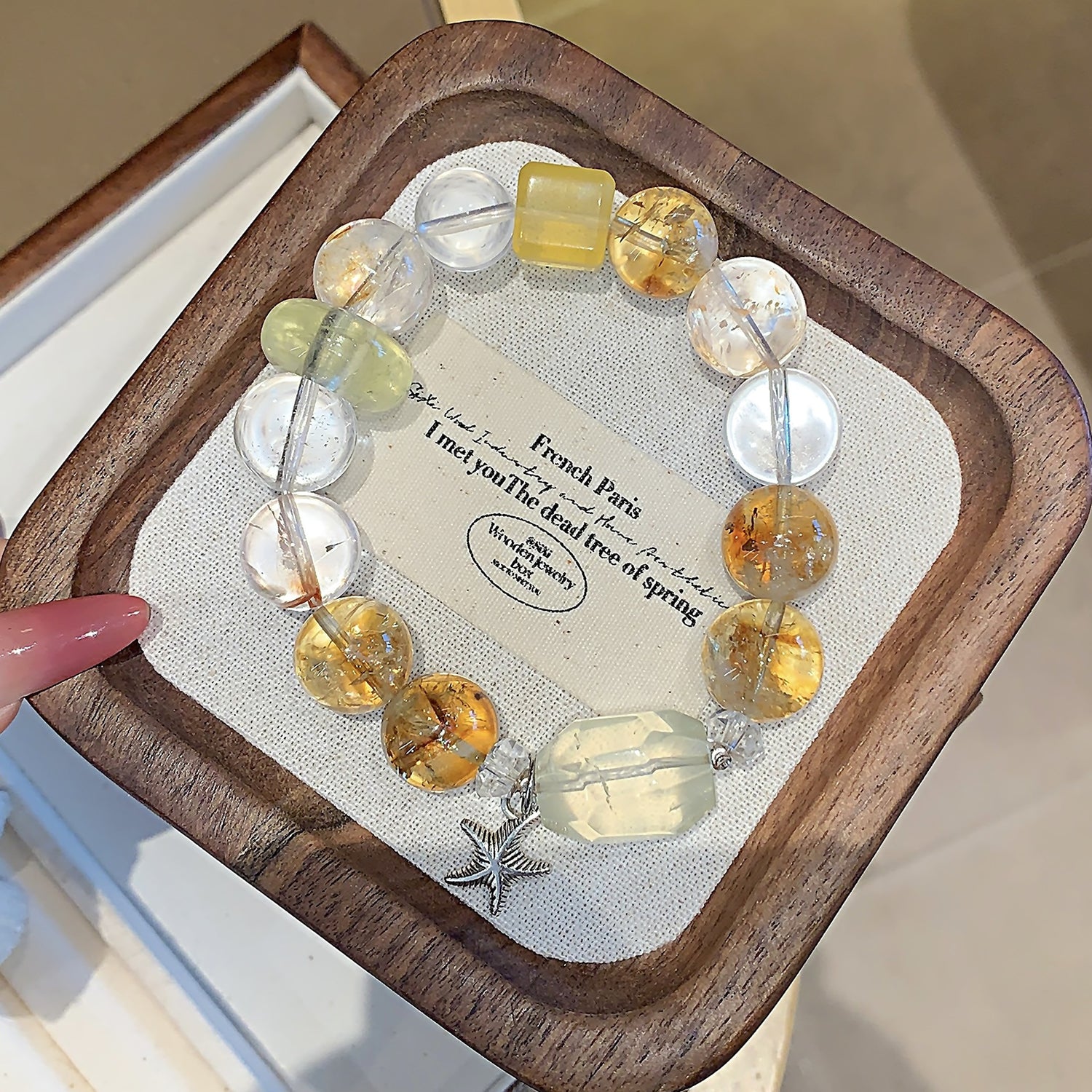 Natural Golden Topaz Quartz Bracelet – DIY Customizable Design