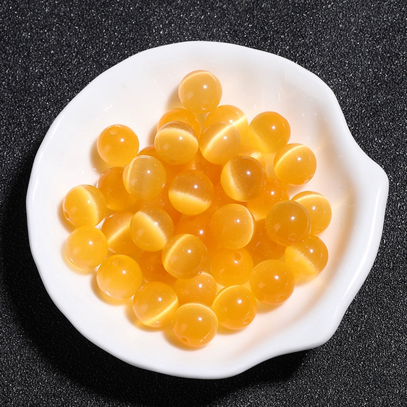 Premium Yellow Cat’s Eye Beads for DIY Jewelry Making