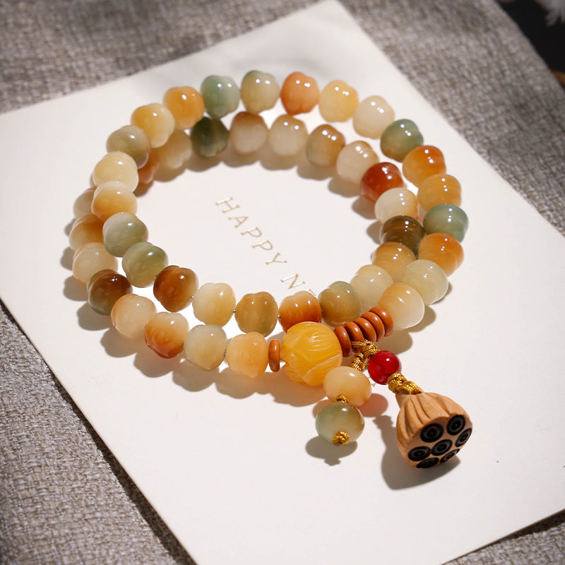 Dunhuang Gourd-Shaped Bodhi Root Bracelet for Women