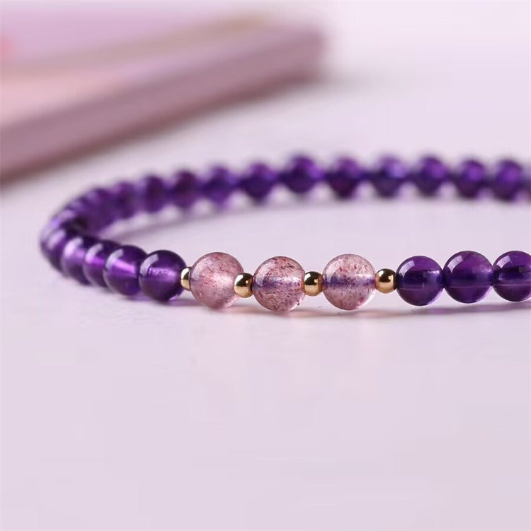 Natural Amethyst Bracelet Female Strawberry Crystal Bracelet