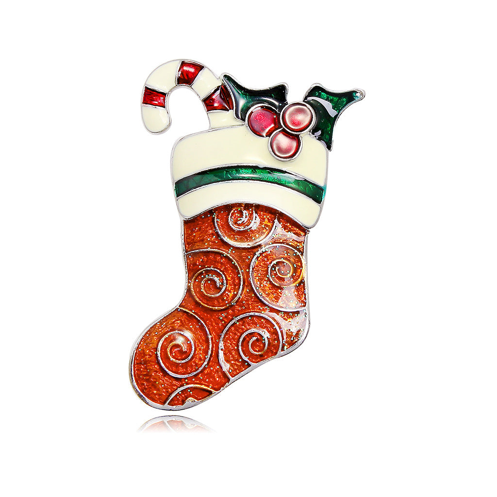 New Christmas Drip Brooch Christmas Socks Boot Brooch