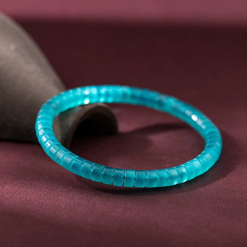 Natural Amazonite Straight-Cut Thin Slice Bracelet