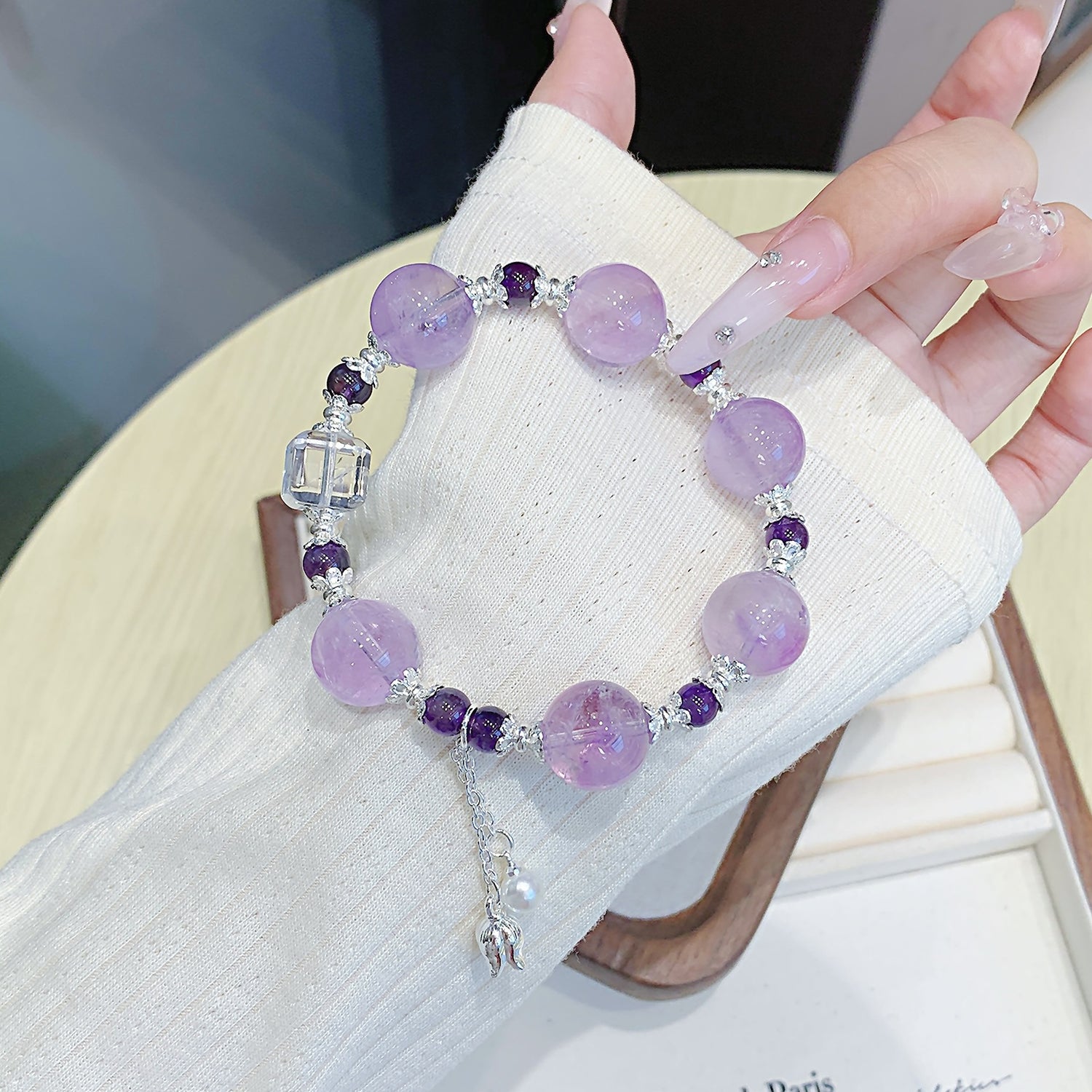 Customizable Natural Crystal Bracelet – DIY Personalized Design
