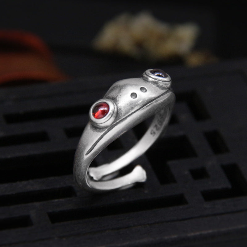 925 Sterling Silver Cute Little Frog Ring