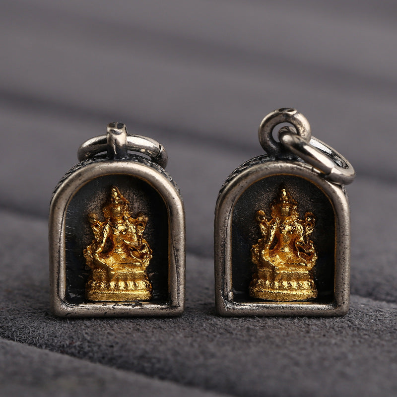 S925 Silver Four Buddhas Silver Gold Plated DIY Jewelry Accessories