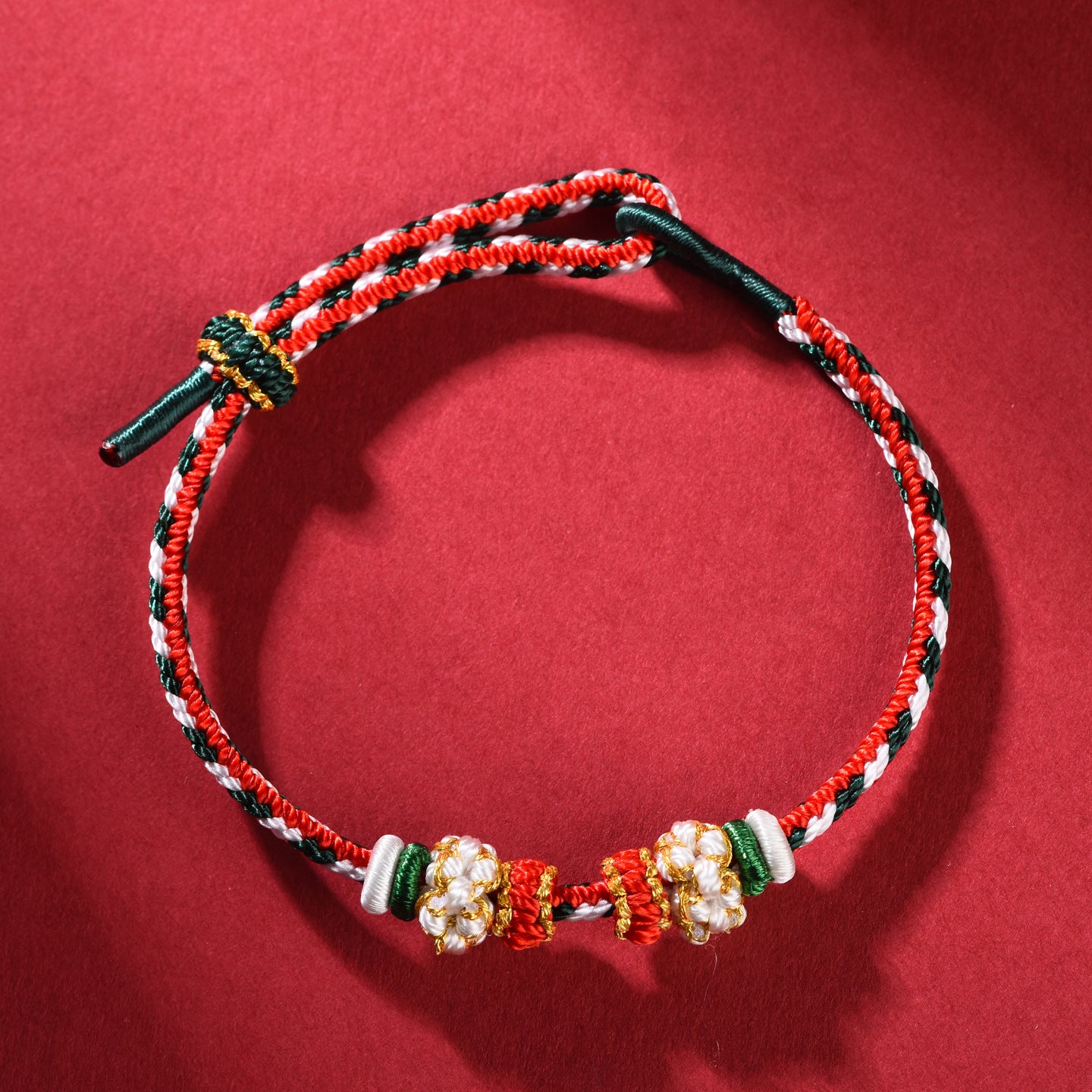 Christmas Colorful Handmade Braided Red String Bracelet Adjustable Lucky Gift
