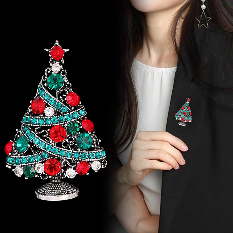 Christmas Tree Brooch Festive Holiday Gift Accessory for Women and Men