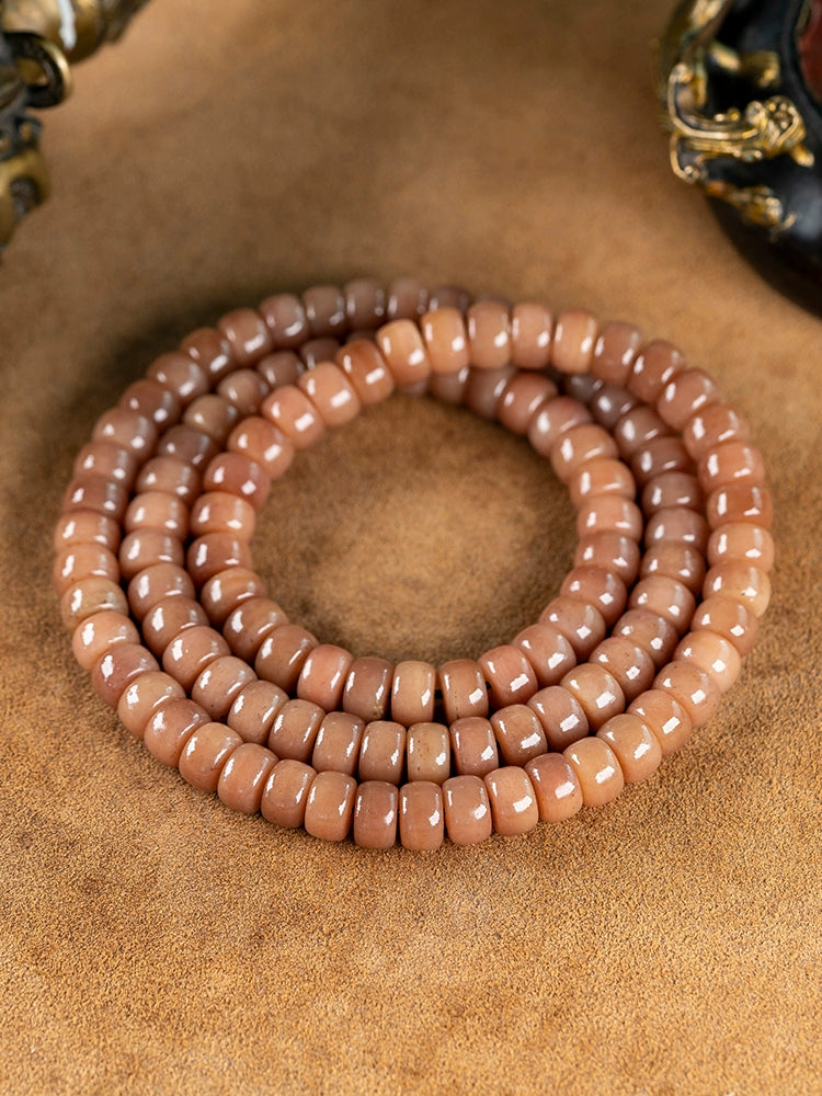 Natural Camel Bone Bracelet 108 Beads Mala for Meditation