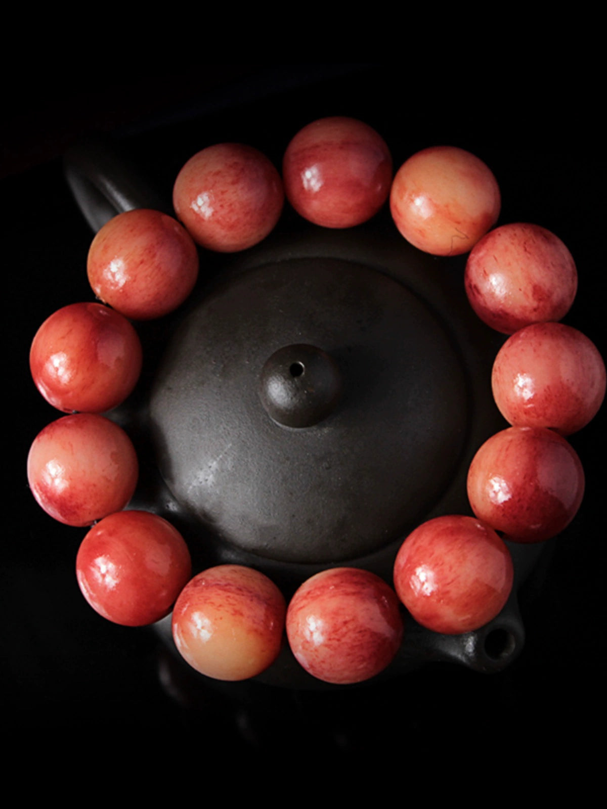 Natural Camel Bone Round Bead Buddha Bracelet