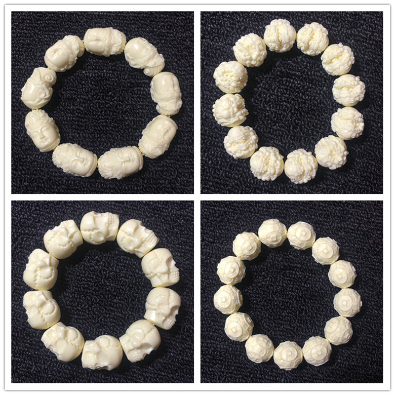 Ivory Nut Finely Carved Bracelets (Various Themes)