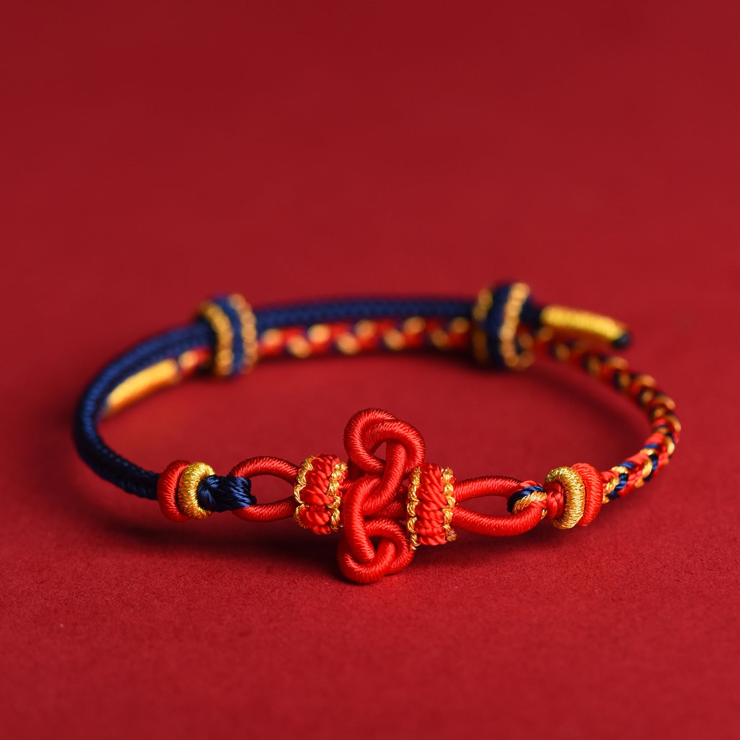 Handmade Wenchang Knot Adjustable Braided Rope Bracelet for Luck and Strength