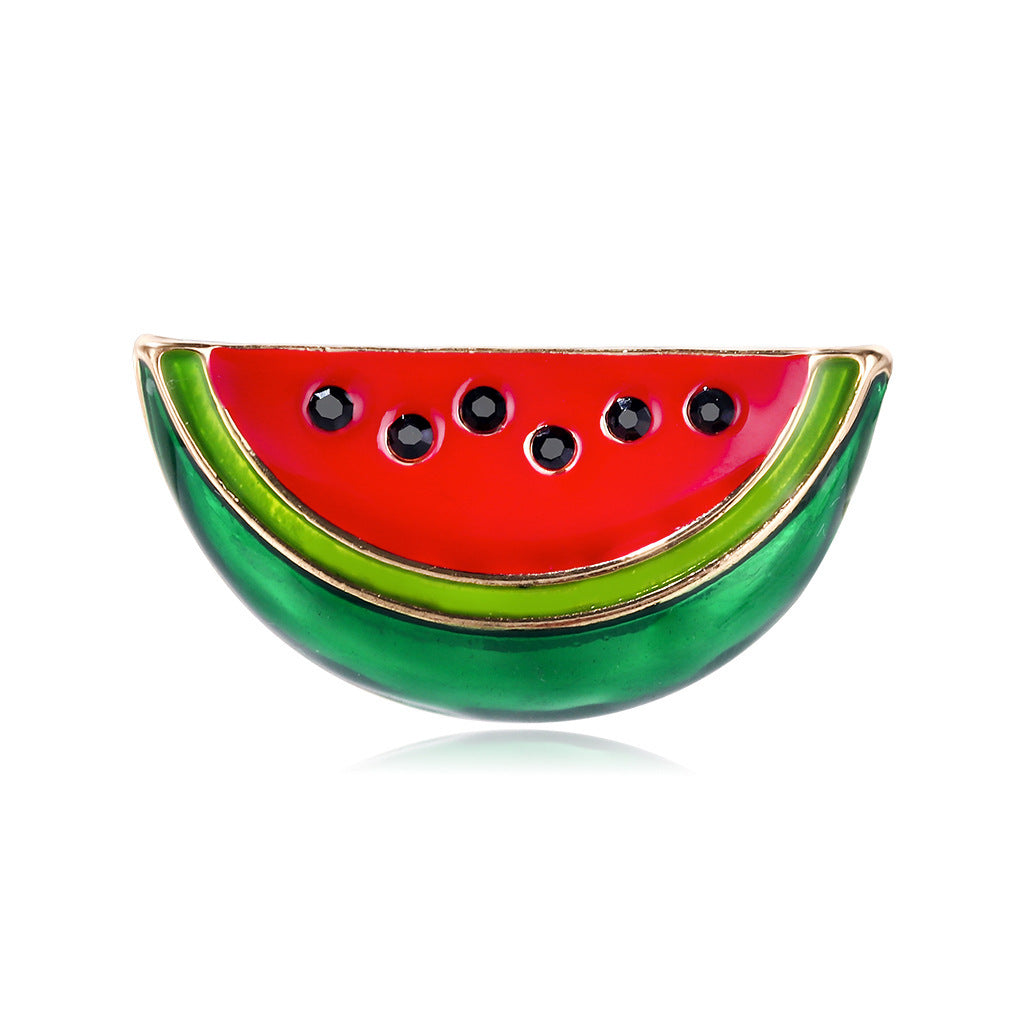 Mini Watermelon Brooch Cute and Creative Fruit Pin Holiday Accessory