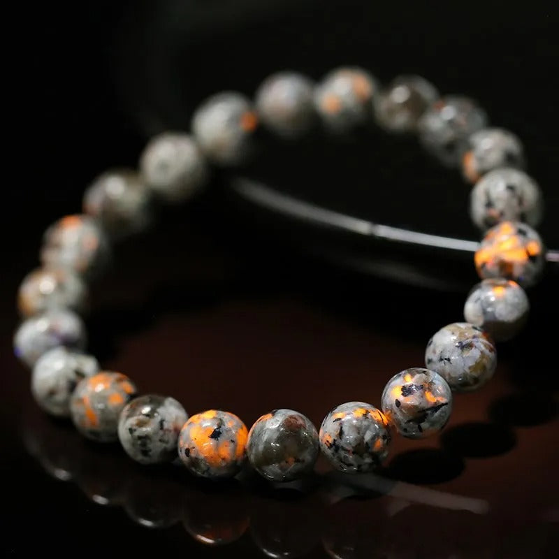 Flame Stone Energy Bracelet Single Circle Round Bead Bracelet