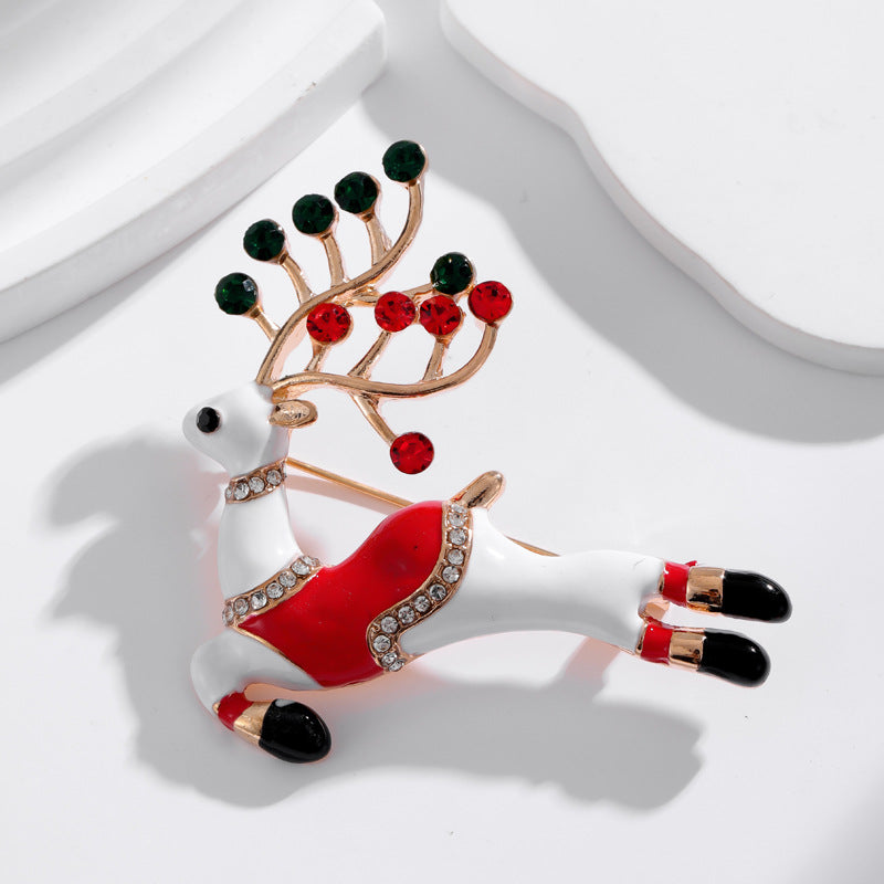 New Fashion Christmas Reindeer Brooch Festive Gift for Women