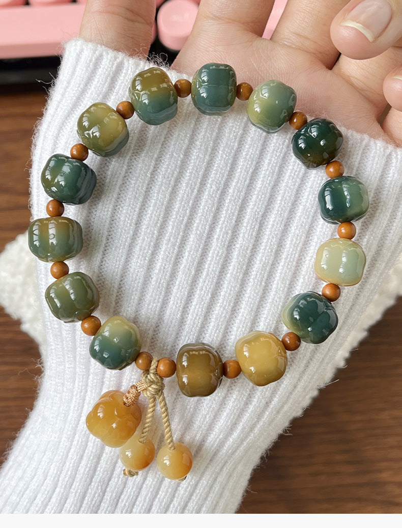 Dunhuang Little Persimmon Bodhi Bracelet – Natural Bodhi Seed Beads