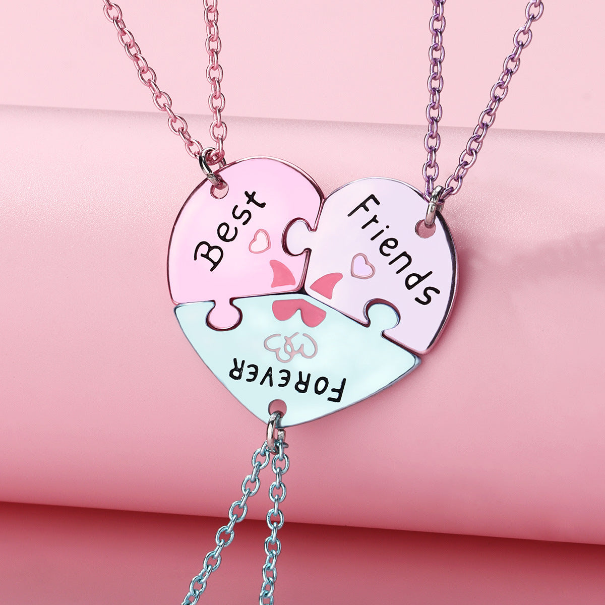 Children's Colorful Spray Paint Pendant Necklace for Best Friends