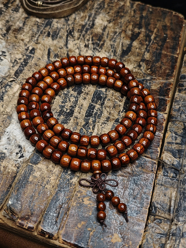 108 Beads of Myanmar Rosewood Rosary Beads Mala Beads