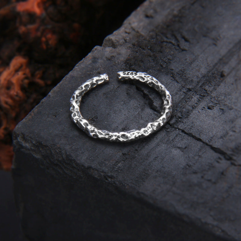 925 Sterling Silver Irregular Wrinkle Ring