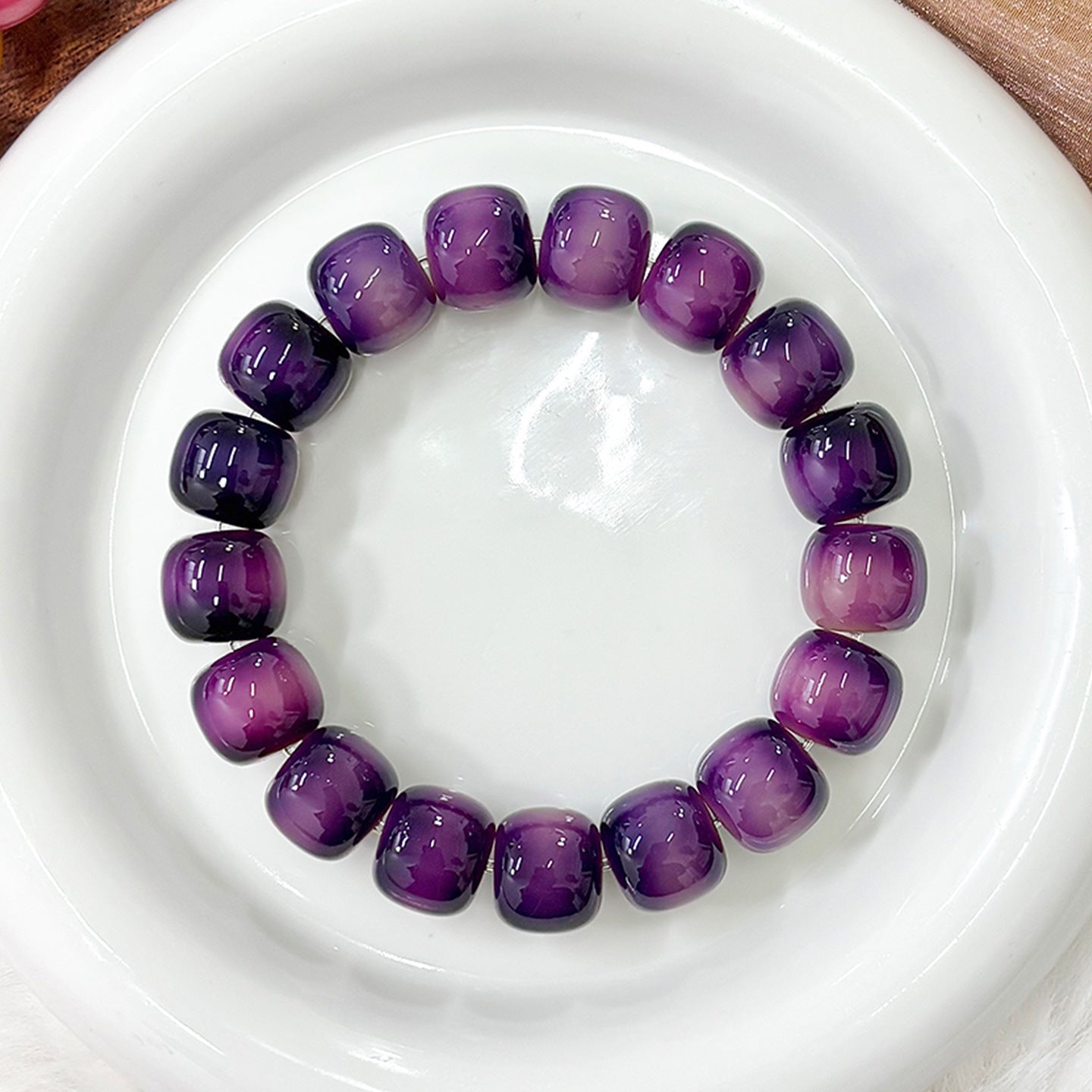 Colorful Bodhi Root Barrel Bead Fidget Bracelet for Hand Play