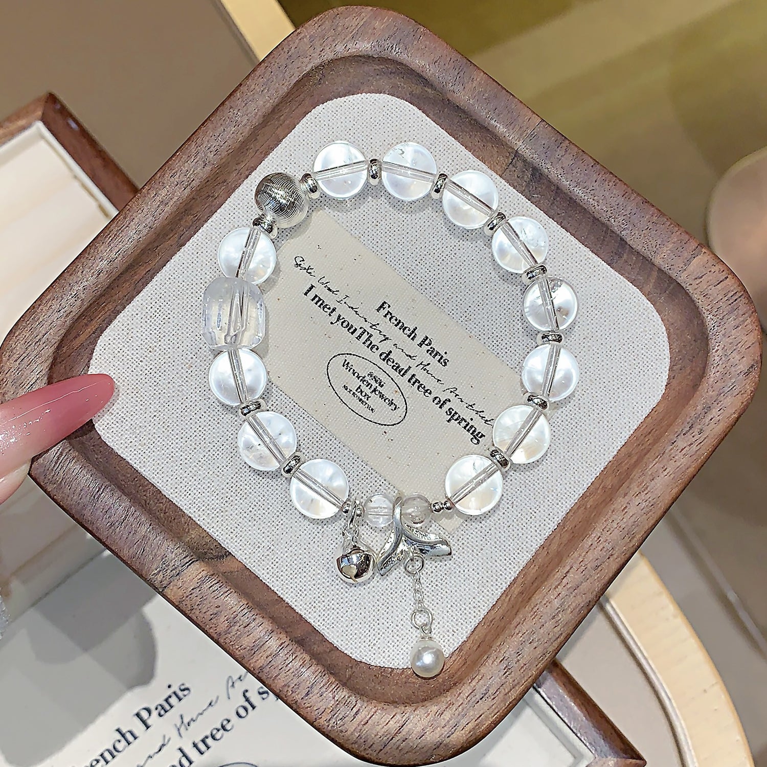 Natural White Quartz Bracelet – DIY Customizable Design