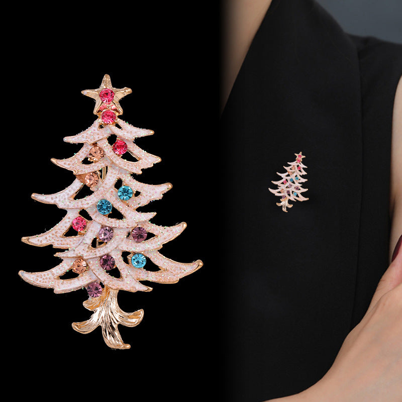 Christmas Tree Brooch Unique Design Holiday Pin for Suits & Jackets