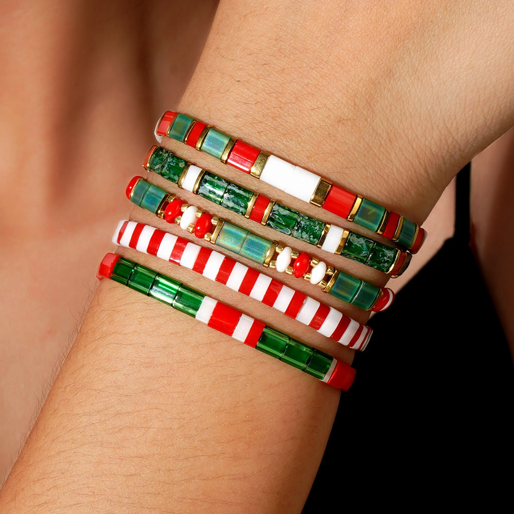 Christmas Bracelets Handmade Colorful Bracelets Creative Jewelry Holiday Gift