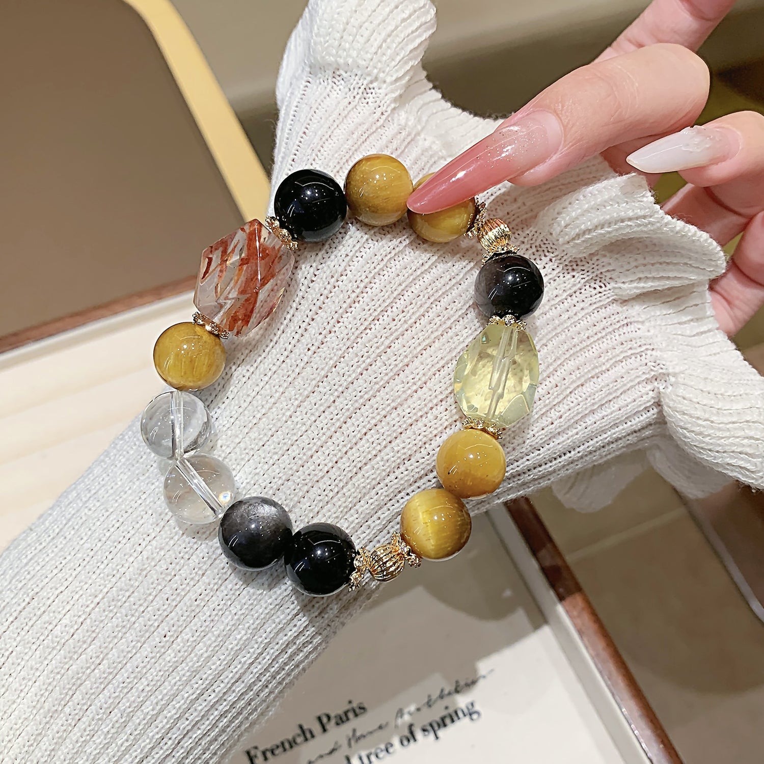 Premium Natural Golden Tiger’s Eye Bracelet – DIY Personalized Custom Design