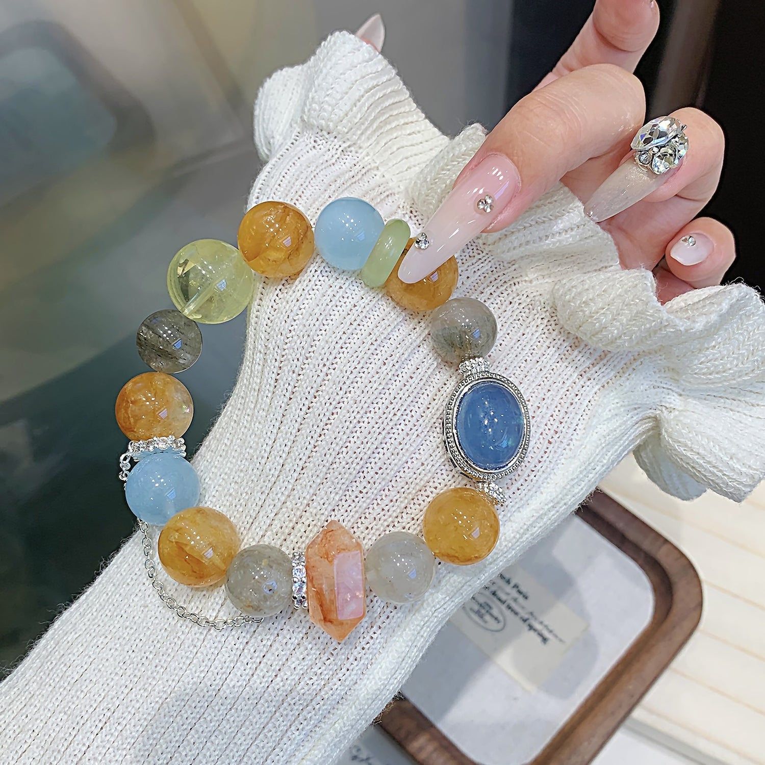 Natural Golden Jelly Quartz Bracelet – DIY Customizable Design