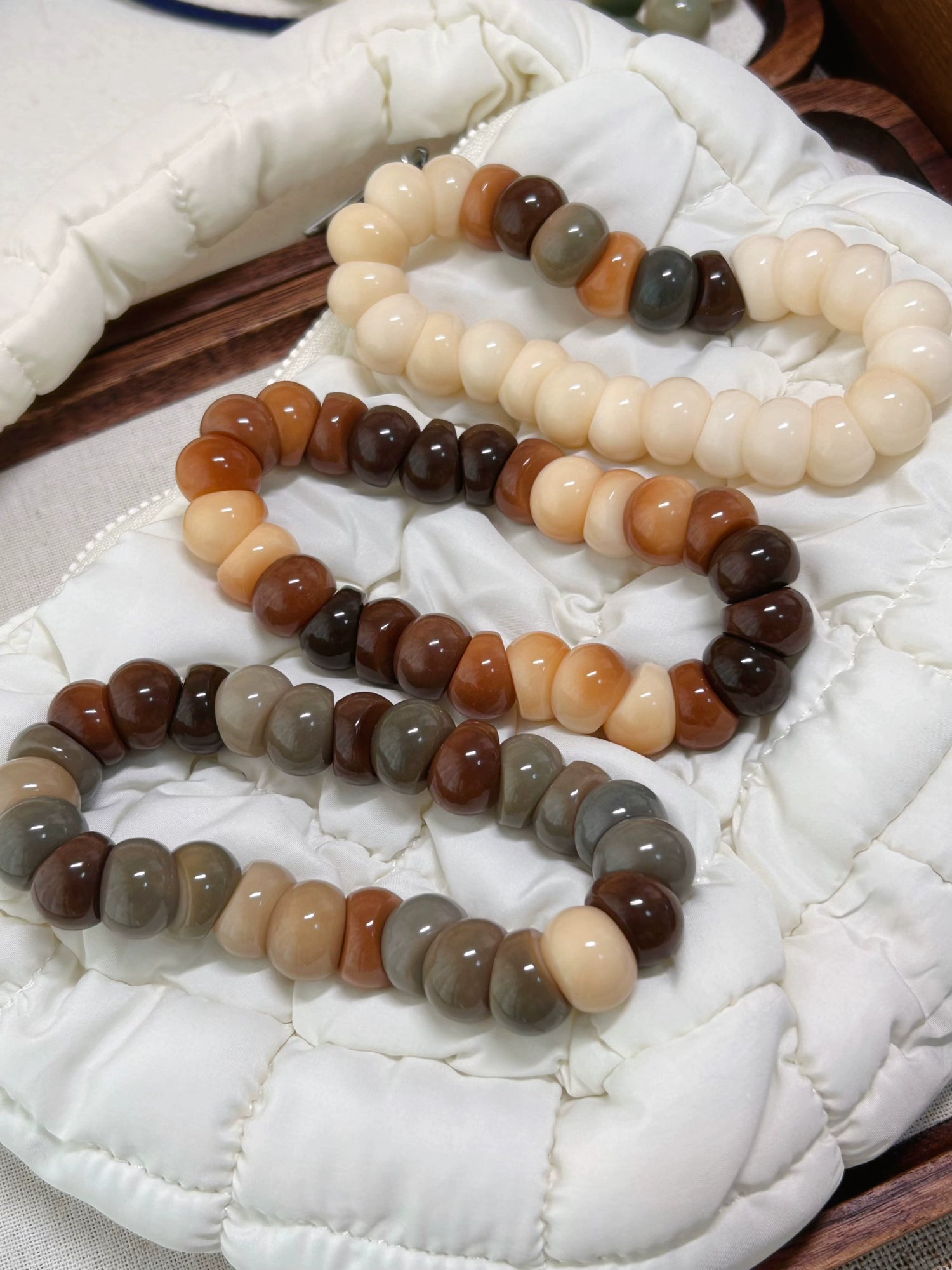 New Milky Coffee Garlic Bodhi Bracelet 14MM  (Multiple Colors Available)