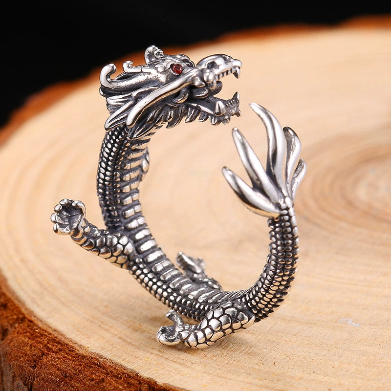 Men's 925 Silver Dragon Ring